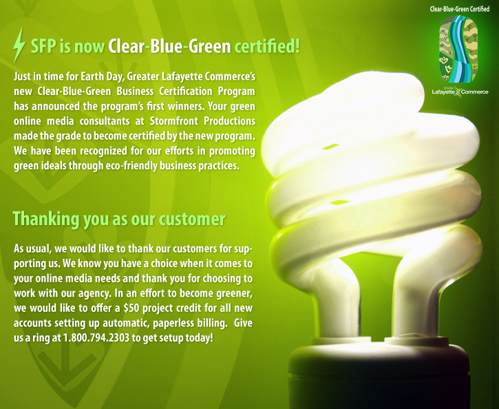 SFP is Clear-Blue-Green certified!